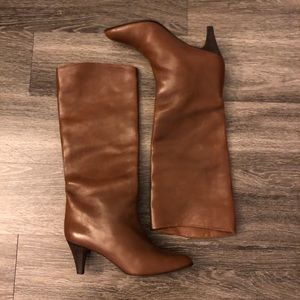 Brown Genuine Leather Knee Boots